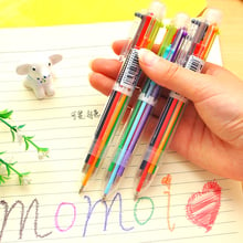 Criativo multicolorido esferográfica caneta multifunções 6 in1 colorido engraçado bola canetas para escrever artigos de papelaria e material escolar 2024 - compre barato