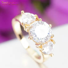Женское кольцо с фианитом Yunkingdom, модное вечернее кольцо с фианитом, обручальное кольцо K2075 2024 - купить недорого