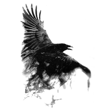 Tatuajes temporales de cuervo negro para hombres y mujeres, tatuaje de henna Harajuku, tatuaje de animales, tatuaje de cuervo temporal 2024 - compra barato