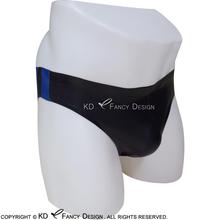 Black And Blue Trims On Two Sides Sexy Latex Briefs With Pouch Rubber Underpants Shorts Underwear DK-0100 2024 - buy cheap