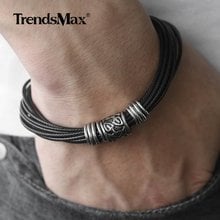 New Leather Bracelets for Men Handmade Stainless Steel Chian Cross Man-made Fashion Mens Leather Bracelets HDLBM29 2024 - buy cheap