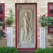 3D наклейки для дверей в старинном стиле Lucky Goddess, наклейки для гостиной, сделай сам, ПВХ самоклеющиеся обои, декор для ремонта деревянных дверей 2024 - купить недорого