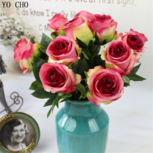 Розы, шелковые цветы для украшения дома, искусственные цветы, свадебное украшение, пион, настоящая на ощупь Роза, декоративный цветок, украшение для вечеринки 2024 - купить недорого