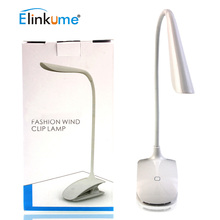 Elinkume Dimmable USB Rechargeable Touch Sensor LED Table Desk Lamp Light Flexible Clip on 14 LEDs Bedside Reading Lamp for Bed 2024 - buy cheap