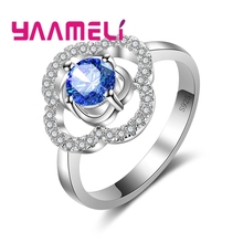 Diseño único Super brillante Cubic Zirconia anillos de dedo para las mujeres boda-regalo de boda de la joyería de la plata esterlina 925 presente 2024 - compra barato