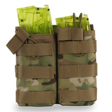 Военный страйкбол двойной мешочек для журналов Тактический AK AR M4 Mag Чехол 1000D нейлон Открытый Топ Molle оборудование 2024 - купить недорого