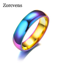 Модное золотистое женское кольцо zorcins волшебный цвет из нержавеющей стали обручальные кольца 2024 - купить недорого