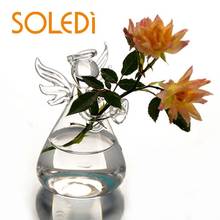 Шикарная ваза прозрачный стеклянный Ангел цветок растение кувшин высокий Свадебный домашний декор США 2024 - купить недорого