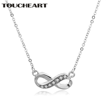 Toucheart-colar luxuoso com pingente prata, feminino, corrente, estampa de infinito, colar longo, designer, escondi190001 2024 - compre barato