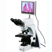 AmScope-suministros de entrenamiento para enseñanza, microscopio xcompuesto de investigación Infinity 40X-1000X con cámara y pantalla integrada de 1.3MP 2024 - compra barato