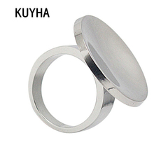 Aço inoxidável de moda de Nova prata brilhante rodada anel Trinket nunca manchar anéis exclusivos para as mulheres de jóias por atacado 2024 - compre barato