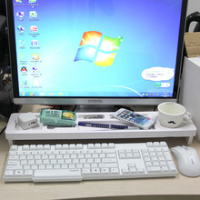 Organizador de teclado blanco, soporte de escritorio para oficina, soporte de almacenamiento para teclado de teléfono, bolígrafo, estante de taza de marca 2024 - compra barato