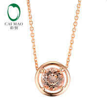 CaiMao 18KT/750 Rose Gold 1.88 ct Natural IF Morganite Engagement Gemstone Pendant &18" Chain Jewelry 2024 - buy cheap