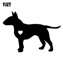 Yjzt adesivo de decoração de janela de carro 12cm * 8.5cm bull terrier, adesivo de carro preto/prata embutido 2024 - compre barato