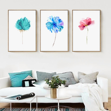 Decoración del hogar pintura hermosa flor única nórdica Simple póster de impresiones de lienzo espacio artístico moderno, foto para pared para habitación 2024 - compra barato