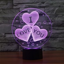 Lâmpada de hologramas 3d colorida, presente de dia dos namorados, usb, de acrílico, presente de festa, namorada 2024 - compre barato