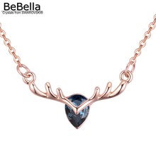 Bebella antlers pingente colares feitos com cristais de swarovski para mulheres meninas presente de natal 2024 - compre barato