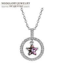 Collar Neoglory de Austria con colgante de cristal y diamantes de imitación y plata de ley S925, colgante de moda libre de alergia, Estrella geométrica, estilo de venta para mujer 2024 - compra barato