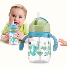 Garrafa de alimentação para bebês 230/450ml, garrafa com canudo escolar de desenho de animais para bebês e crianças 2024 - compre barato