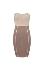 Womens Elegant Khaki Strapless Casual Party Special Occasion Bodycon Fitted Club Sexy Bandage Dress 2024 - buy cheap