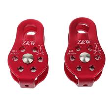 2 pcs Aluminum magnesium alloy Rock Pulley Rope Tree Climbing Climber arborist Fixed pulley Wire Red Pulley Single Wheel Swivel 2024 - buy cheap