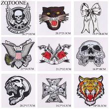 ZOTOONE-pegatina 3D Guns N Roses para ropa, pegatina con diseño de calavera y Tigre, ala grande para ropa, apliques bordados de hierro para ropa 2024 - compra barato