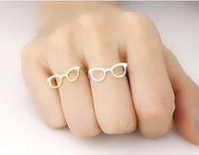 Fashion Cute Glasses Rings  Gold White Rose Three Color Optional Women's Ring 2024 - buy cheap