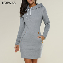 Женская толстовка с капюшоном TEXIWAS, весенне-осенний спортивный костюм на завязках, Длинная толстовка с капюшоном, пуловеры 2024 - купить недорого