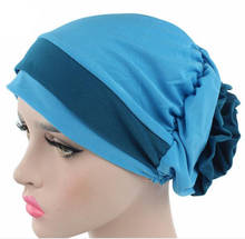 islamic hijab cap headband wrap bonnet inner flower back close 9 colors 10pcs/lot free ship 2024 - buy cheap