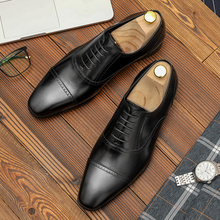 Мужские Формальные туфли-оксфорды Phenkang, черные туфли из натуральной кожи, свадебные туфли на шнуровке, Кожаные броги, 2020 2024 - купить недорого