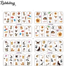 Dogs Cats Animal Series Cute Design nail Water Slider Decal Sticker tips wraps Nails Art Accessories Manicure stickers on nails 2024 - buy cheap