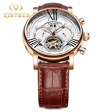 KINYUED Top Brand Mens Automatic Mechanical Watches Waterpoof Business tourbillon Watch Men Rose Gold Fashion horloges mannen 2024 - buy cheap