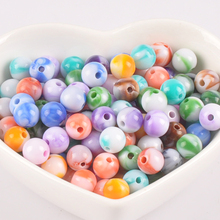 Contas de acrílico de 6mm 200 peças, contas espaçadoras de bolas em cores mistas para jóias artesanais 2024 - compre barato