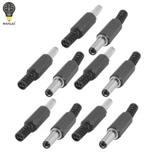 10 pces x preto plástico capa 2.1x5.5mm macho dc plugue de alimentação jack conector wavgat 2024 - compre barato