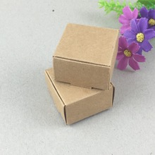 Caixa de papel marrom de presente para aeronaves, 200 pçs/lote 4*4*2.5cm para jóias \ casamento \ doces embalagem de sabão artesanal 2024 - compre barato