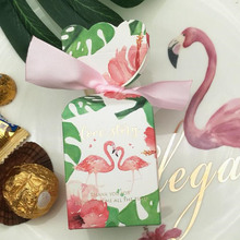 50 шт., европейская креативная Свадебная ваза для украшения цветов фламинго, Подарочная коробка для конфет, коробка для шоколада, лента для детского душа 2024 - купить недорого