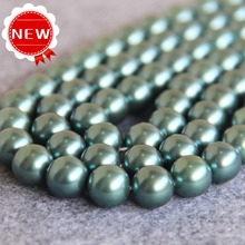 Novidade para colar e pulseira 12mm concha verde clara contas de pérola presente faça você mesmo para mulheres menina contas soltas design de joalheria 15 polegadas 2024 - compre barato