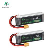 Limskey Power Brand New Lipo Battery 11.1V 2200 mAh 30C MAX 60C 3S T Plug for RC Car Airplane T-REX 450 Helicopter Part 2PCS/LOT 2024 - buy cheap