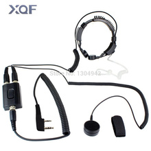 Professional Military Police FBI Throat Microphone Covert Acoustic Tube Earpiece Headset 2pin for KENWOOD Radio baofeng BF UV-5R 2024 - buy cheap