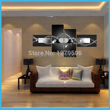 Hand Painted 4 Piece Modern Abstract Dancing Lines Oil Paintings On Canvas Wall Art Paintings Home Decorations For Living Room 2024 - buy cheap