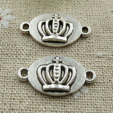 132 piezas de conectores de corona de plata tibetana, 24x13mm, #218 2024 - compra barato