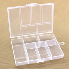 Caja de almacenamiento transparente de 6 compartimentos, estuche de plástico para joyería, pendientes, cuentas, tornillos, organizador de exhibición, contenedor de herramientas de arte de uñas 2024 - compra barato