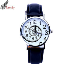 Lovesky 2018 New Brand Fashion Women Watch Luxury Swirl Pattern Leather Analog Quartz Wrist Watches Female Clock relojes mujer 2024 - buy cheap