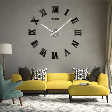 2019 New 47'' 3d Wall Clock Interesting Diy Home Decor Clocks Roman Numeral Art Wall Sticker Relogio De Parede for Living Room 2024 - buy cheap