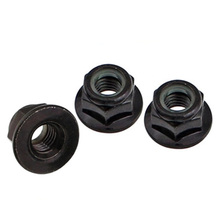 10pcs M3 M4 M5 M6 M8 Hexagonal padded flange nylon locknut black zinc anti-skid lock nut 2024 - buy cheap