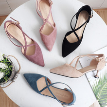 Sandalias de Punta abierta para mujer, zapatos de oficina con correa cruzada, hebilla de 5CM, de verano 2024 - compra barato