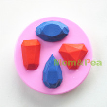 Mom & Pea-Molde de silicona con forma de diamante, decoración de pasteles, Fondant, 3D, envío gratis, 0576 2024 - compra barato