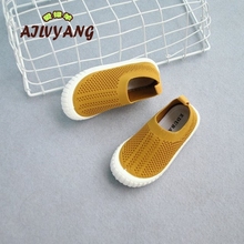 2019 Autumn Children Shoes Flying Woven Mesh Boys Breathable Shoes Girls Soft Bottom Slip-on Sports Shoes Kids Toddler Footwear 2024 - buy cheap