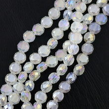 New Fashion Crystal Faceted Beads 8mm Spacer Charm Flat Round Beads 710pcs White AB Color Free Shipping 2024 - buy cheap