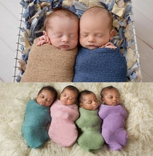 Реквизит для фотосъемки новорожденных одеяло хлопковая накидка растягивающаяся детская накидка Одеяло пеленка для фотосъемки новорожденных 2024 - купить недорого